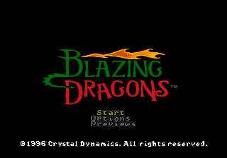 Blazing Dragons Title Screen